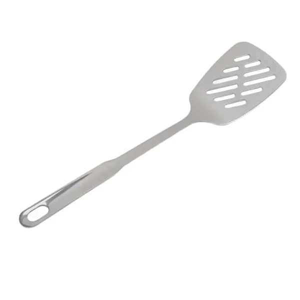 Stegepaletter>Madlavningsske Rustfast Glat 304 rustfrit stål spatel Skridsikkert håndtag Madlavningsske til hjemmekøkken stål (med hul)