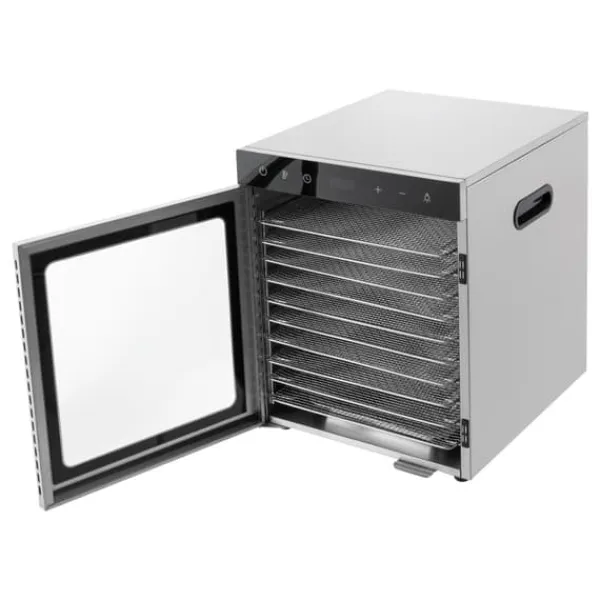 Madtørrer, 800W, 36L kapacitet, 10 bakker, temperaturinterval 30-90 °C, dimensioner 34,5 cm x 35 cm x 43 cm