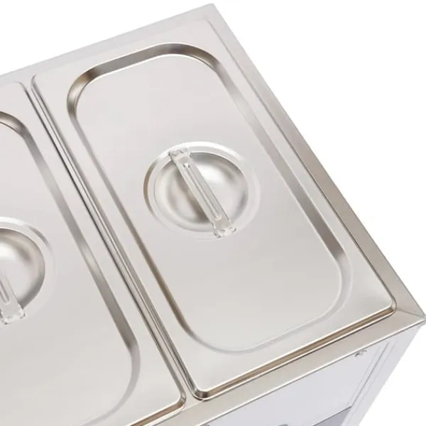 Madopvarmere>Madvarmer - Bain-marie vandbad - 3 x 7 l beholdere - Rustfrit stål - Buffet - Sølv