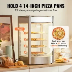 Madvarmer display, 4-lags pizzavarmer, 46,5x46x78 cm, rustfrit stål Online