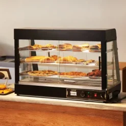 Madvarmer Display, 3-niveauer, 90,7x47x64 cm, rustfrit stål Outlet