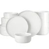 Tallerkener & Bordservicer>MALACASA Middagsservice, Elegant Rund Form, Blyfri Keramik,12 STK, Hvid
