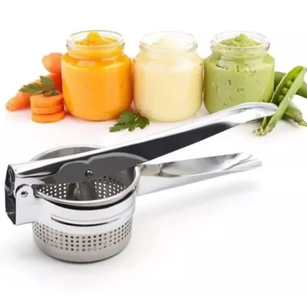 Kartoffelpressere>Manuel frugtsaftpresser i rustfrit stål - Håndpresser til frisk frugt- og grøntsagsjuice