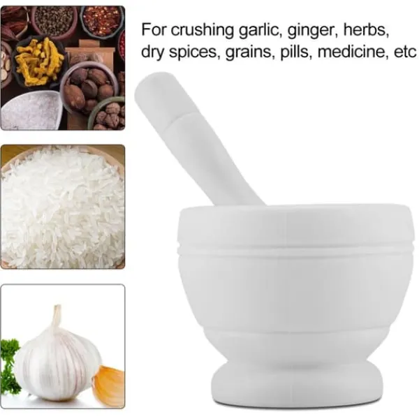 Manuel Plast Hvidløgskværn Krydderier Urter Morter Pestle Sæt Kværn Skål Køkkenværktøj (#3) Discount