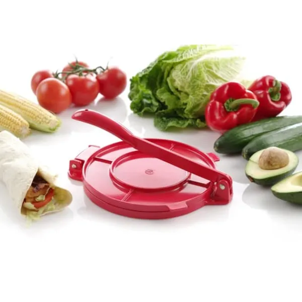 Manuel tortillapresse 250mm rød Hendi 513033 Discount