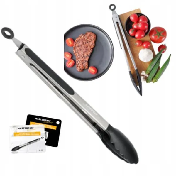 Masterpan Køkkentang 35,56 cm Rustfrit Stål, Silikonehåndtag Hot