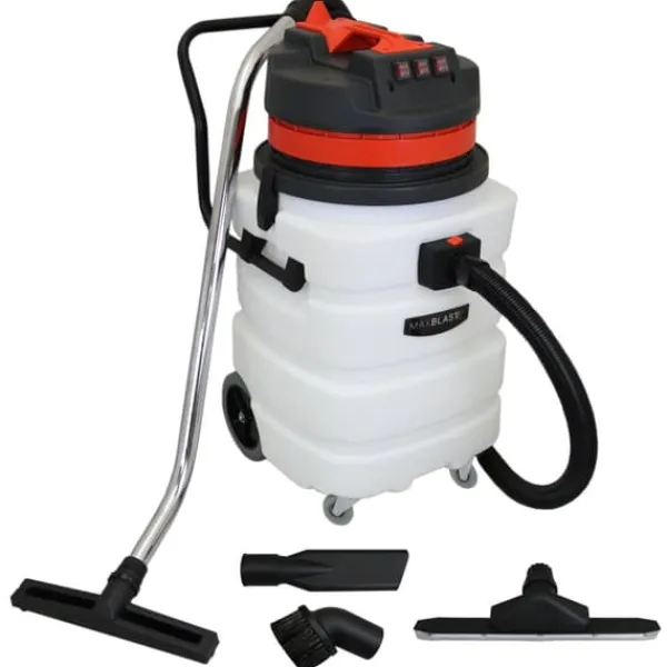 MaxBlast Tagrenderengøringskit 90L (5 m slange) | Vådt- og Tørtstøvsuger 3000W | 6 teleskoprør 1,2–7,2 m | Udskiftelige mundstykker | 4K-kamera med Outlet