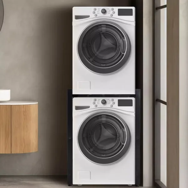 Medina Metal Washing Machine Shelf Rack - Black, 300kg Capacity, Space-Saving Over-Washer Storage Online