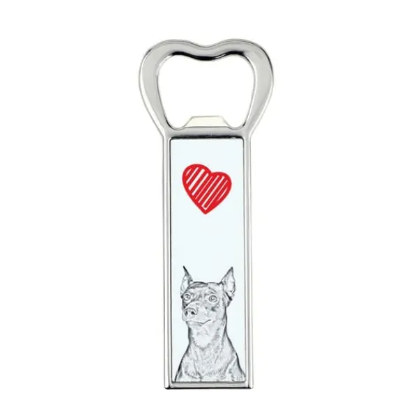 Cocktailshakers & Drinkudstyr>Medium Pinscher, tysk Pinscher - flaskeåbner med en hund, personlig køleskabsåbner, unik gave til en mand fra Art-Dog