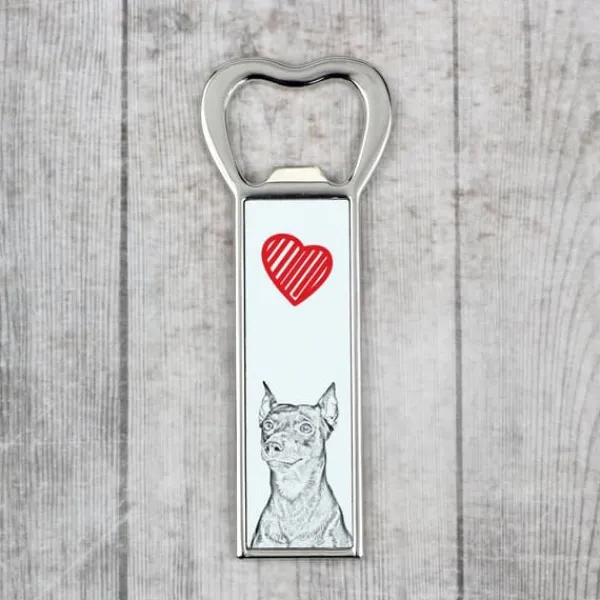 Cocktailshakers & Drinkudstyr>Medium Pinscher, tysk Pinscher - flaskeåbner med en hund, personlig køleskabsåbner, unik gave til en mand fra Art-Dog