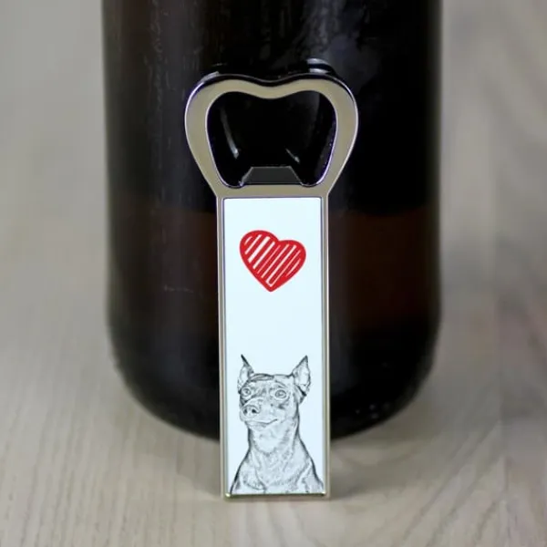 Cocktailshakers & Drinkudstyr>Medium Pinscher, tysk Pinscher - flaskeåbner med en hund, personlig køleskabsåbner, unik gave til en mand fra Art-Dog
