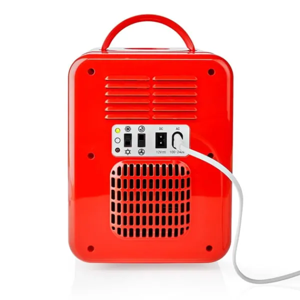 Køleskabe>MELISSA Bærbart minikøleskab | 6 dåser / 4 l kapacitet | 100-240 V / 12 V | Varme- / kølefunktion | Bærehåndtag | Rød