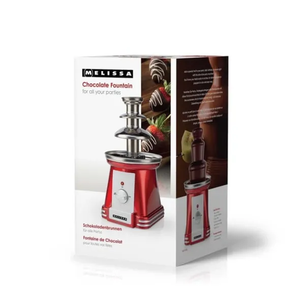 Fonduesæt>MELISSA Chokoladefontæne | 90 W | 32 cm | 3 metalniveauer | Rød / Hvid