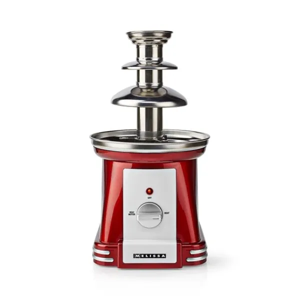 Fonduesæt>MELISSA Chokoladefontæne | 90 W | 32 cm | 3 metalniveauer | Rød / Hvid