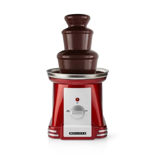 Fonduesæt>MELISSA Chokoladefontæne | 90 W | 32 cm | 3 metalniveauer | Rød / Hvid