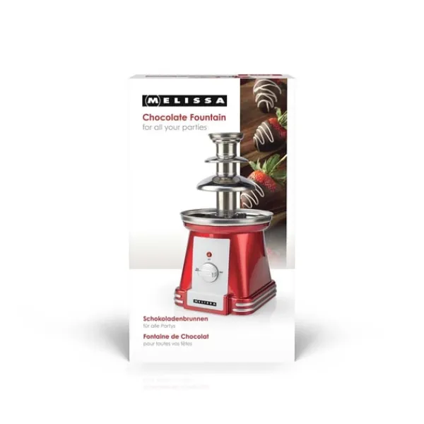Fonduesæt>MELISSA Chokoladefontæne | 90 W | 32 cm | 3 metalniveauer | Rød / Hvid