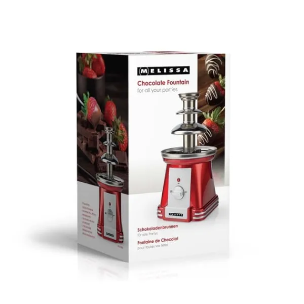 Fonduesæt>MELISSA Chokoladefontæne | 90 W | 32 cm | 3 metalniveauer | Rød / Hvid