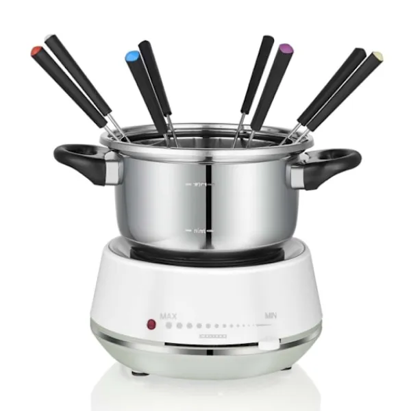 MELISSA Elektrisk fondue 2L 1200W rustfrit stål/hvid New