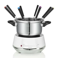 MELISSA Elektrisk fondue 2L 1200W rustfrit stål/hvid New