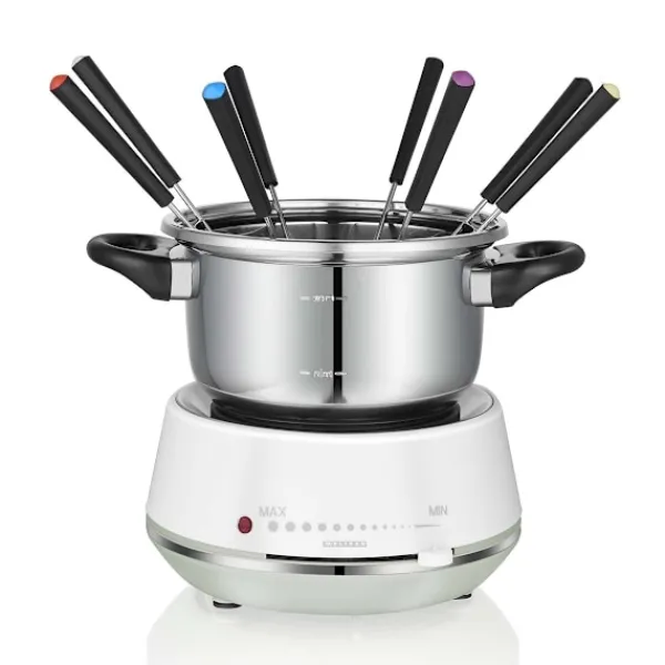 MELISSA Elektrisk fondue 2L 1200W rustfrit stål/hvid New