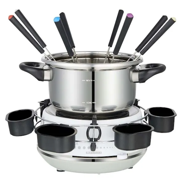 MELISSA Elektrisk fondue 2L 1200W rustfrit stål/hvid New