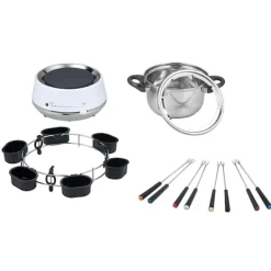 MELISSA Elektrisk fondue 2L 1200W rustfrit stål/hvid New