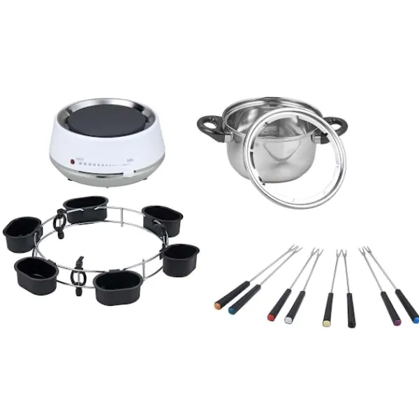 MELISSA Elektrisk fondue 2L 1200W rustfrit stål/hvid New