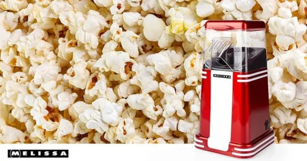 Popcornmaskiner>MELISSA Popcornmaskine | 60 g | 1200 W | 2 - 4 min | Rød/hvid