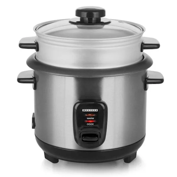 MELISSA Riskoger | 1,0 l | 400 W | Non stick-belægning | Aftagelig skål | Dampkurv | Hold-varm-funktion | Automatisk slukning Online