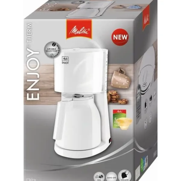 Melitta Kaffemaskiner Til God Kaffe>Enjoy II Therm Filter Kaffebryggare - Vit - 12 koppar - 1000W