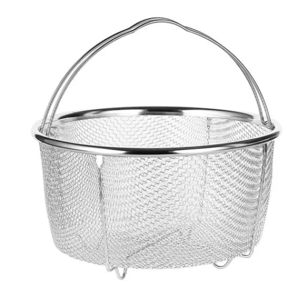 Mesh dampkurv Rustfrit stål Komfortable håndtag Varmebestandig dampkurv til madlavning Køkken 18x18cm New