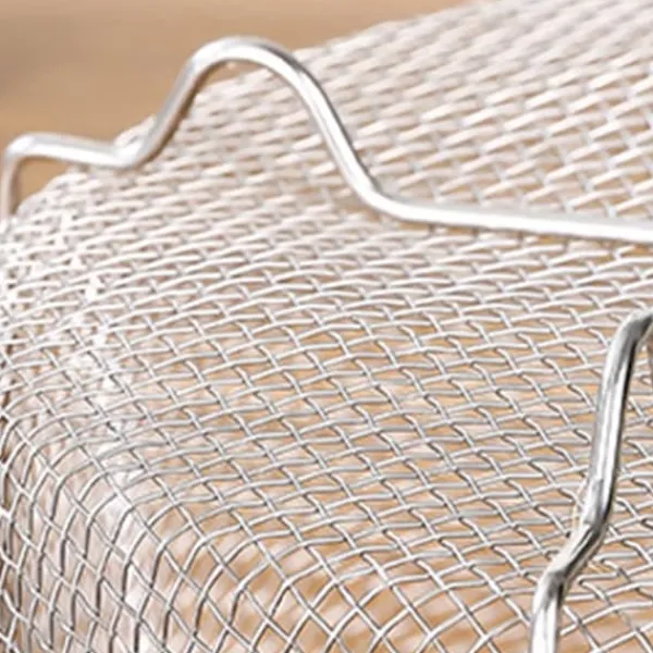 Mesh dampkurv Rustfrit stål Komfortable håndtag Varmebestandig dampkurv til madlavning Køkken 18x18cm New