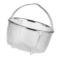 Mesh dampkurv Rustfrit stål Komfortable håndtag Varmebestandig dampkurv til madlavning Køkken 20x21cm Outlet