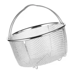 Mesh dampkurv Rustfrit stål Komfortable håndtag Varmebestandig dampkurv til madlavning Køkken 20x21cm Outlet