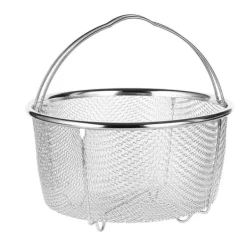 Mesh dampkurv Rustfrit stål Komfortable håndtag Varmebestandig dampkurv til madlavning Køkken 20x21cm Outlet