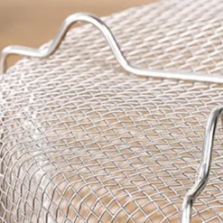 Mesh dampkurv Rustfrit stål Komfortable håndtag Varmebestandig dampkurv til madlavning Køkken 20x21cm Outlet