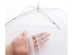 Mesh Pop-Up Food Paraply – Foldbart insektnet til udendørs måltider, 43×43 cm, Hvid Clearance