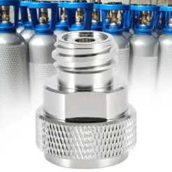 Sodavandsmaskiner>Messing CO2 Adapter Udskiftning Tankbeholder Konvertering (Sølv)