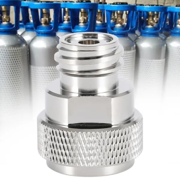 Sodavandsmaskiner>Messing CO2 Adapter Udskiftning Tankbeholder Konvertering (Sølv)
