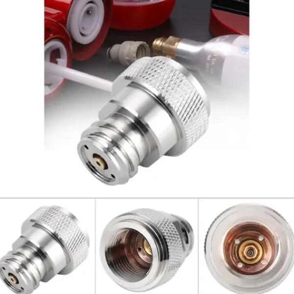 Sodavandsmaskiner>Messing CO2 Adapter Udskiftning Tankbeholder Konvertering (Sølv)