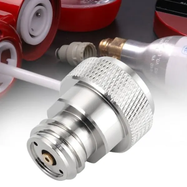 Sodavandsmaskiner>Messing CO2 Adapter Udskiftning Tankbeholder Konvertering (Sølv)
