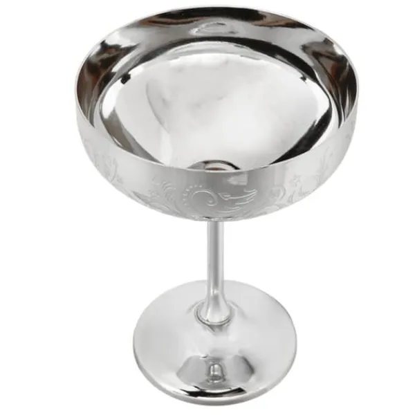 Glas>Metal Champagneglas 304 Rustfrit Stålbæger Graveret Bar Fest Rødvinskop Dekorative Kopper Blomsterørekop Spejl