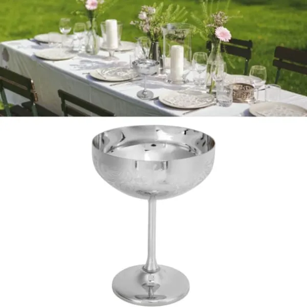 Glas>Metal Champagneglas 304 Rustfrit Stålbæger Graveret Bar Fest Rødvinskop Dekorative Kopper Blomsterørekop Spejl