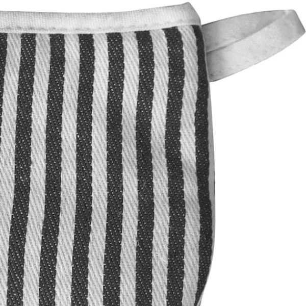 Grydelapper & Grillvanter>Mikrobølgeovnshandsker Varmebestandige Stribede Mønster Tykke Bomuldsovnhandsker med Snor Kaffe