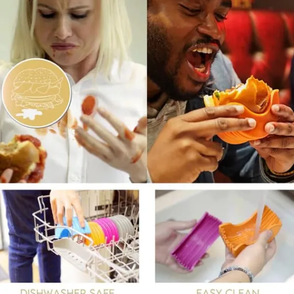 Tilbehør Til Madservering>Miljøvenlig genanvendelig hamburger til seniorer og børn