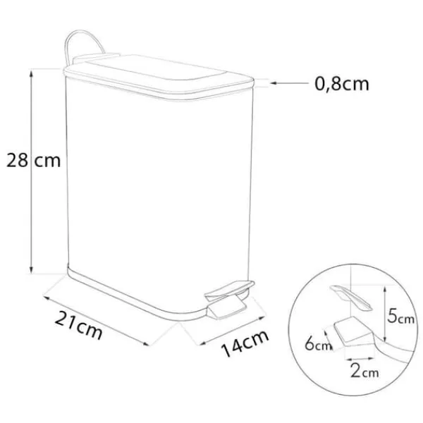 Viking Choice Skraldespande & Papirkurve>Miljøvenlig Sort Bambus & Stål Pedal Spand - 5L, Elegant & Bæredygtigt Badeværelses Skraldespand