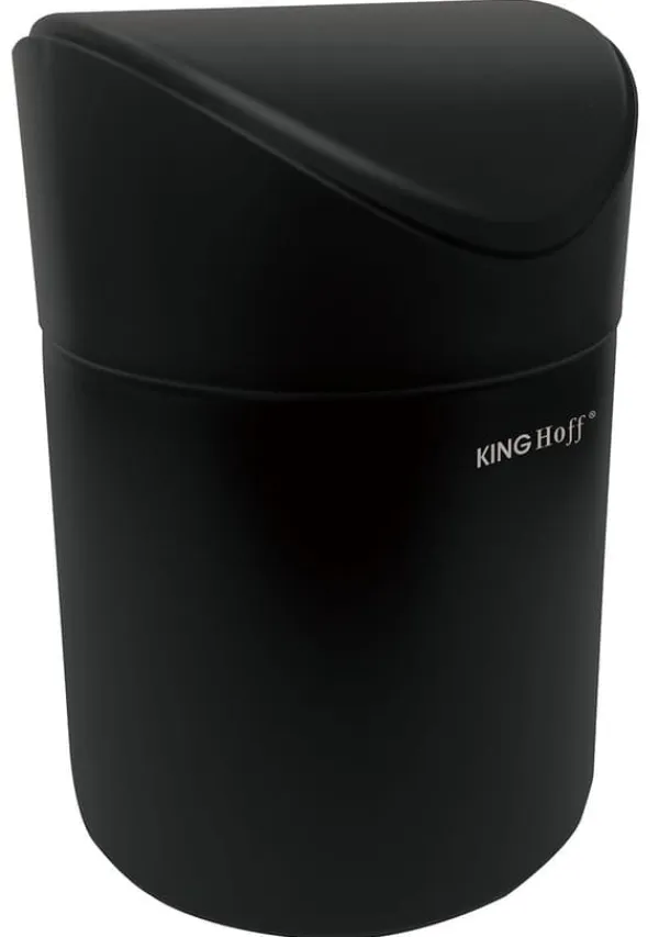 Skraldespande & Papirkurve>Mini affaldsspand lille mat sort KINGHOFF KH-1813