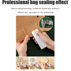 Mini Bag Sealer Uppladdningsbar Heat Sealer Food Bag Sealer för matförvaring Bärbar 2 i 1 Sealer och Cutter för plastpåsar New