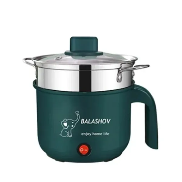 Madlavningsmaskiner>Mini elgryde - Multikoger & hot pot - Dobbelt Niveau, 1–7 Programmer, 500 W, Non-stick-belægning, 1–2 Personer, EU-stik 220 V - Grøn