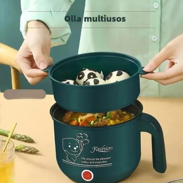 Madlavningsmaskiner>Mini elgryde - Multikoger & hot pot - Dobbelt Niveau, 1–7 Programmer, 500 W, Non-stick-belægning, 1–2 Personer, EU-stik 220 V - Grøn